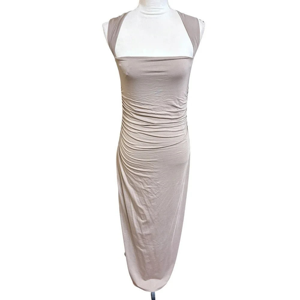 New NWT Abercrombie & Fitch Ava Knit Square Neck Maxi Modal Cotton Blend Dress M